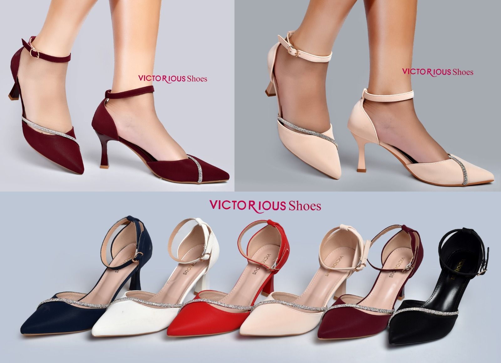 ⚡NEW IN STOCK ⚡high quality ladies heels very cute and elegant style up your steps with these new heels  made with breathable material for durability colors  RED BLACK WHITE CREAM AND  sizes 37-42💯