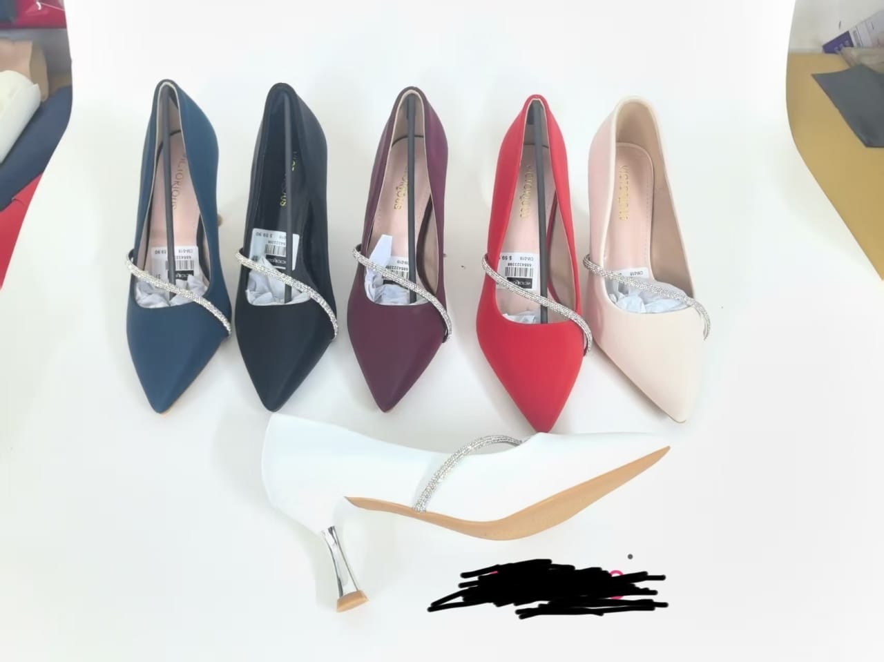 ⚡NEW IN STOCK ⚡high quality ladies heels very cute and elegant style up your steps with these new heels  made with breathable material for durability colors  RED BLACK WHITE CREAM AND  sizes 37-42💯