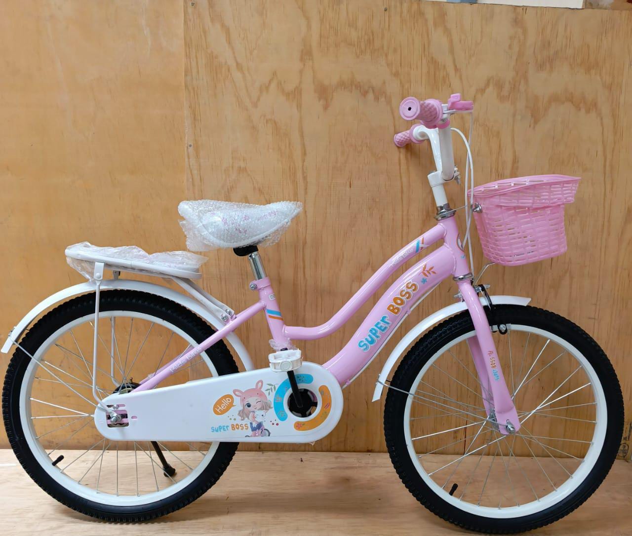 Super Boss Kids Bike – 12-Inch Girls' Bicycle with Training Wheels, Rear Seat & Front Basket
