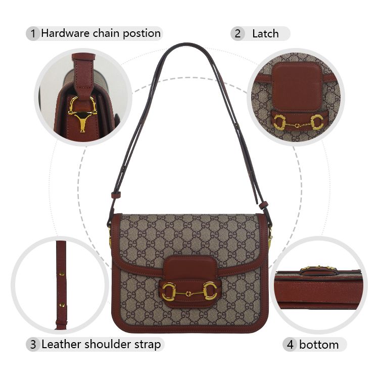 Women's Fashion Shoulder Bag Trendy Underarm Saddle Crossbody Minimalist Designer Style Versatile Luxury Classic GG Print Handbag