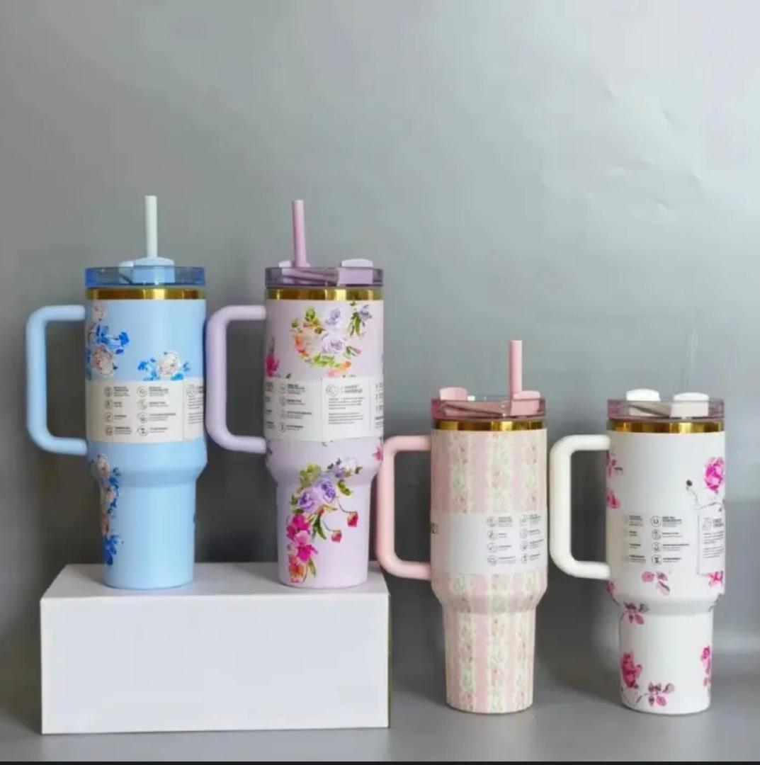 [SPECIAL OFFER FOR YOU🔥]Original Stanley Cup Floral Marble Design with Gift Box Brand New Very High Quality Stylish and Luxurious Kitchen Stanley Cup at Affordable  Price