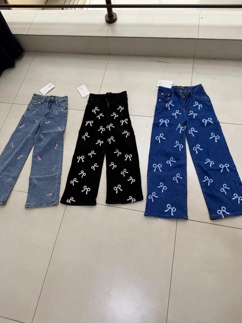 Fancy Mummy Jeans for Kids with embroidered patterns
