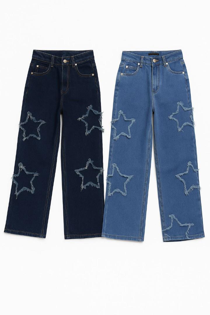 Fancy Mummy Jeans for Kids with embroidered patterns
