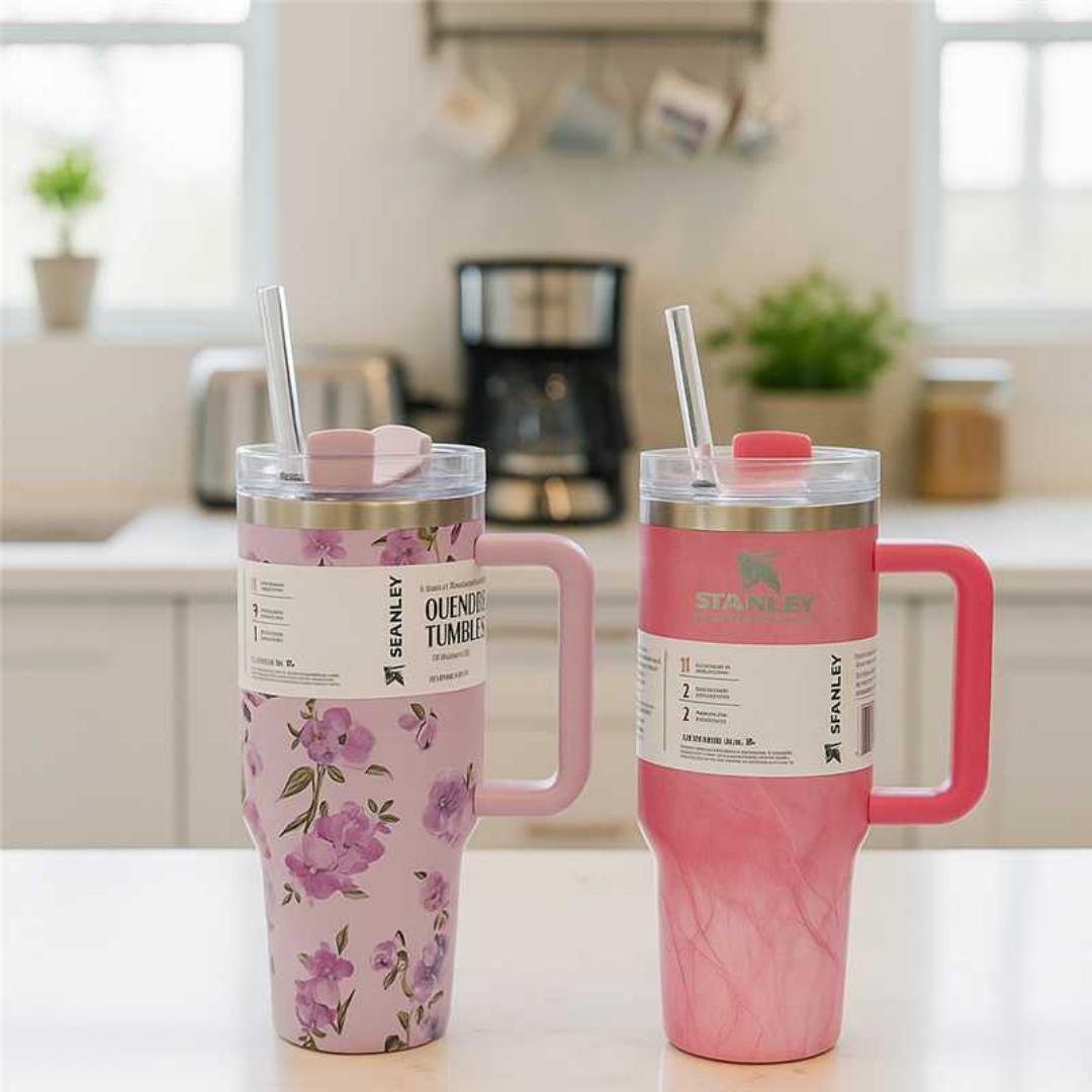 [SPECIAL OFFER FOR YOU🔥]Original Stanley Cup Floral Marble Design with Gift Box Brand New Very High Quality Stylish and Luxurious Kitchen Stanley Cup at Affordable  Price