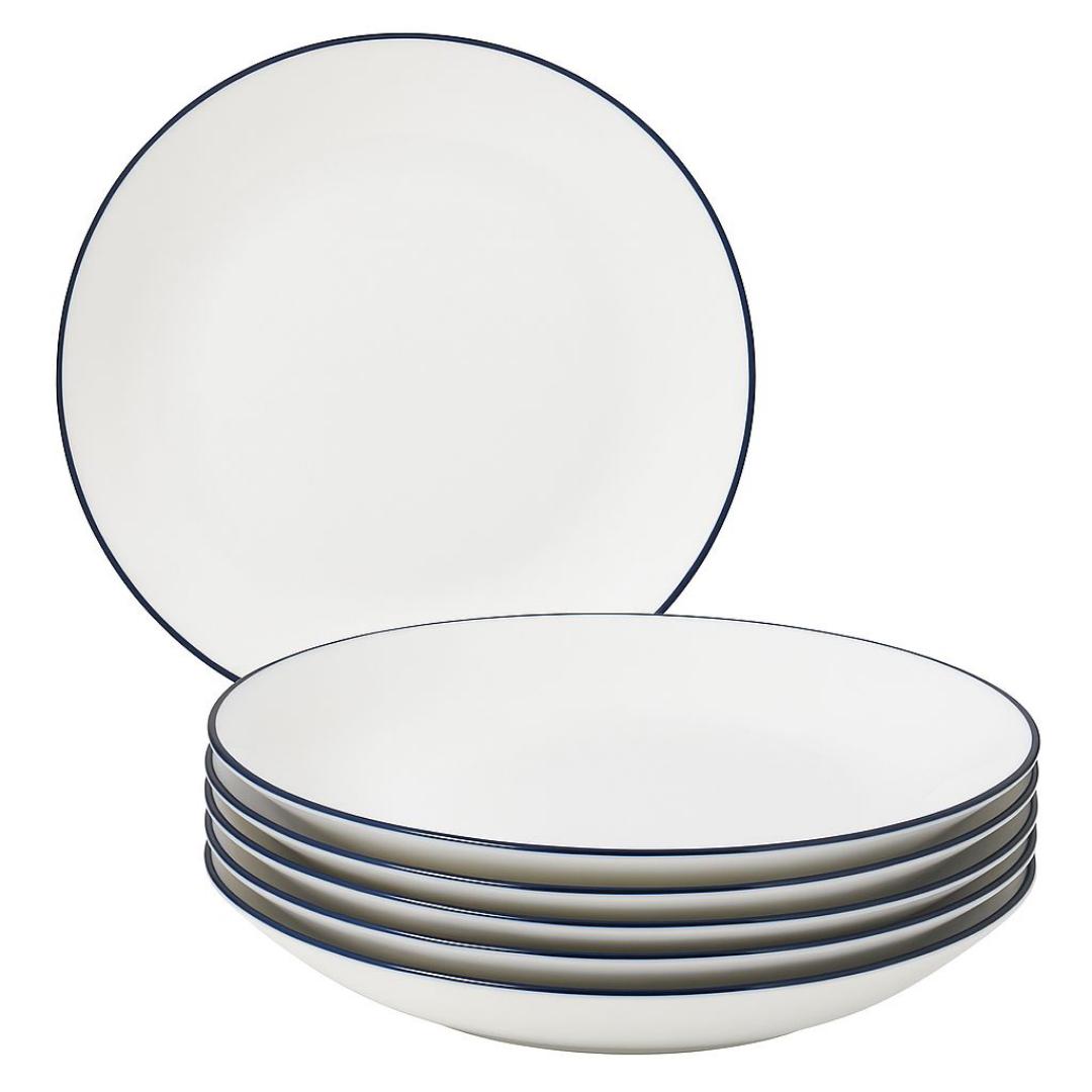10" 6 Pieces Japanese Big plates. White Ceramic Dinner Plates.