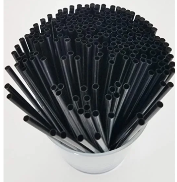 100 pcs Jumbo Black Milkshake Straws Smoothie Disposable Tea Straw, BPA Free, Extra Durable Restaurant Quality. Black straws for cafe, Home use.