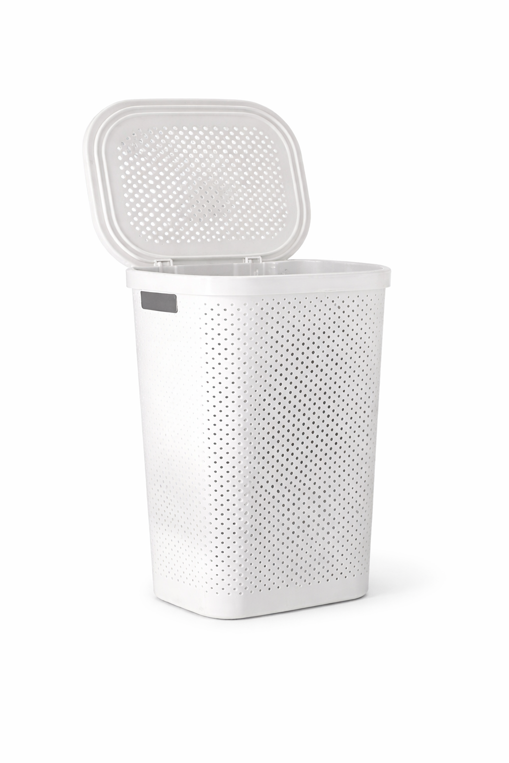 New square Laundry Basket With A Lid; This baskets fit any laundry room, make dirty clothes appear to be part of the decoration