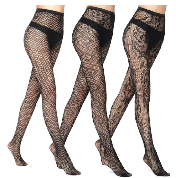 Women's Hosiery 2 Pairs Of High Elastic Jacquard Fishnet Stockings Sexy Stockings Spider Web Pantyhose Black Tights Underwear Black Stockings Pantyhose Tights Opaque Fishnet Stockings