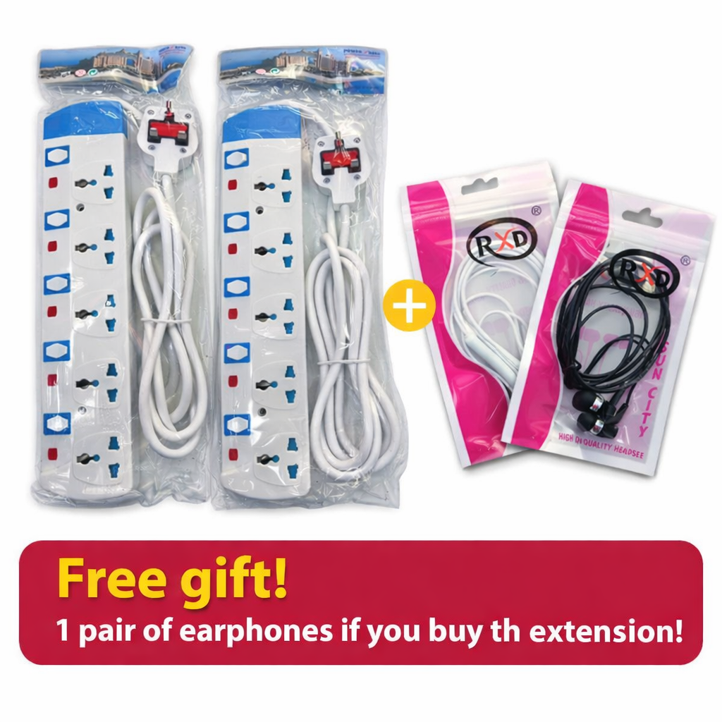Heavy Duty  5 Way Power Extension Cable