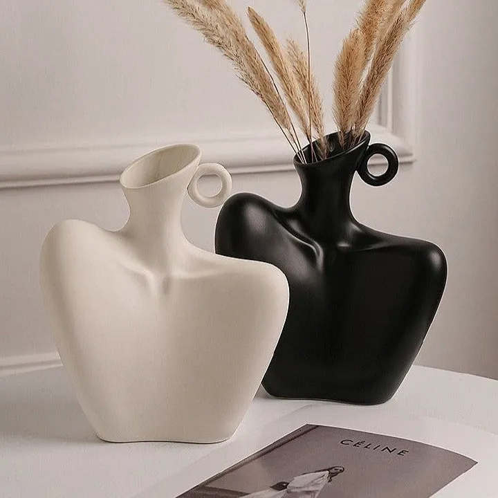 Creative human collarbone ceramic vase