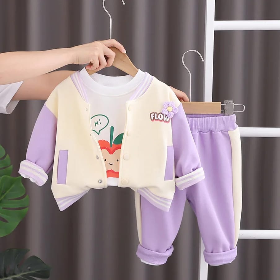 Long Sleeve Baseball Jacket for Girls Letter Print Leisure Sports Suit Spring Autumn Long Sleeve Cute Style