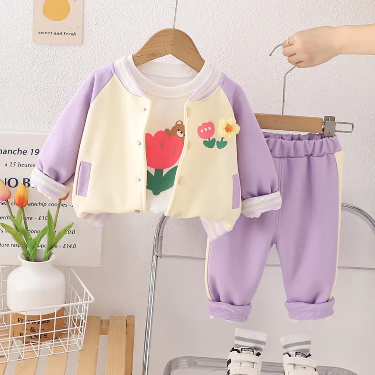 Long Sleeve Baseball Jacket for Girls Letter Print Leisure Sports Suit Spring Autumn Long Sleeve Cute Style