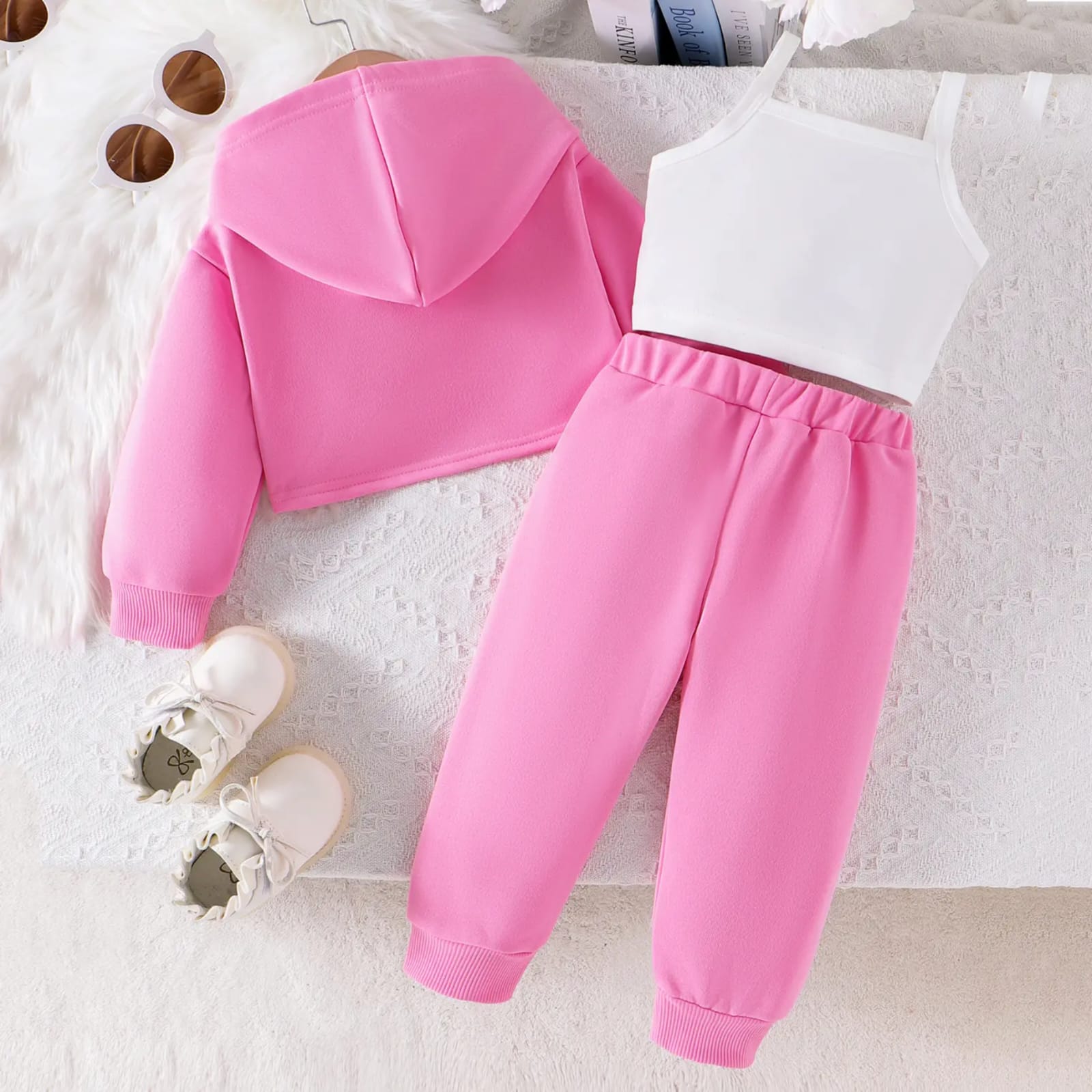 3pcs Set Tween Girl Sweet Floral Print Long Sleeve Top And Straight Leg Pants, Winter