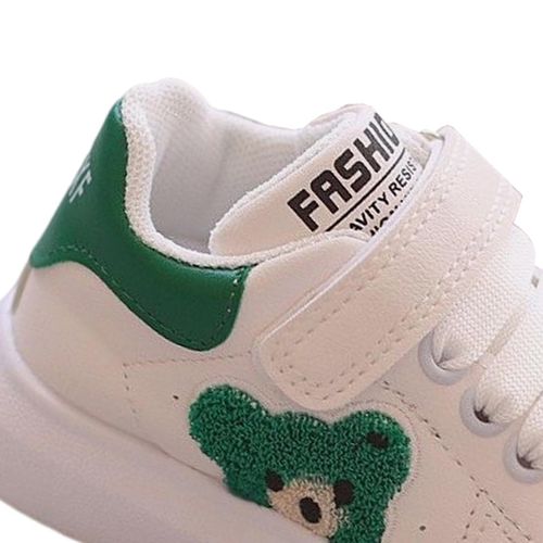Nonslip Infant Sneakers Hook And Loop Lightweight Crib Green 15cm