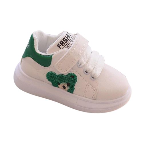 Nonslip Infant Sneakers Hook And Loop Lightweight Crib Green 15cm