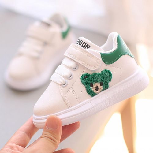 Nonslip Infant Sneakers Hook And Loop Lightweight Crib Green 15cm