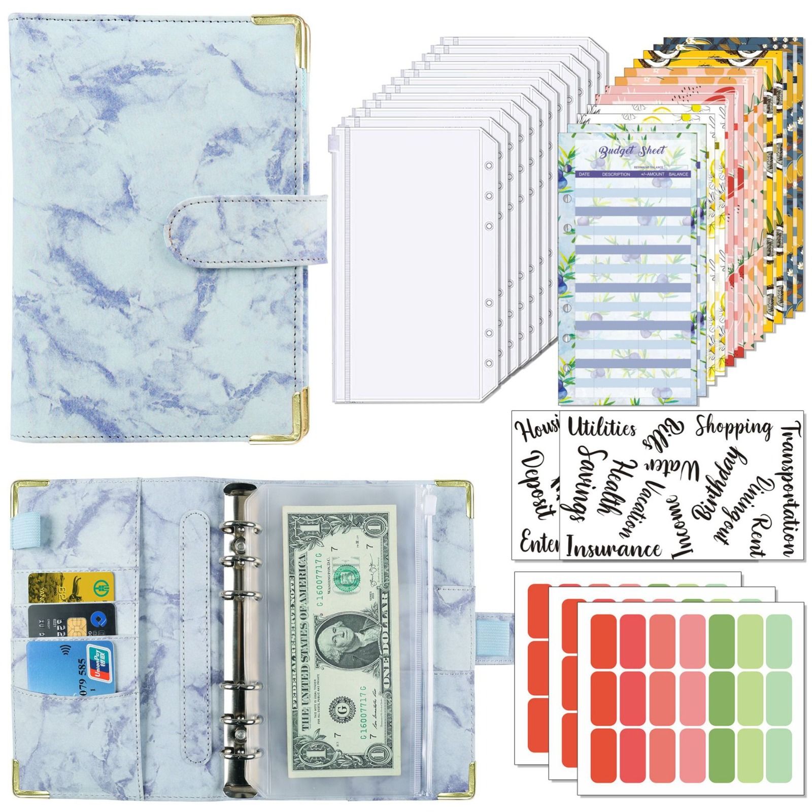 Budget binder Marble effect print