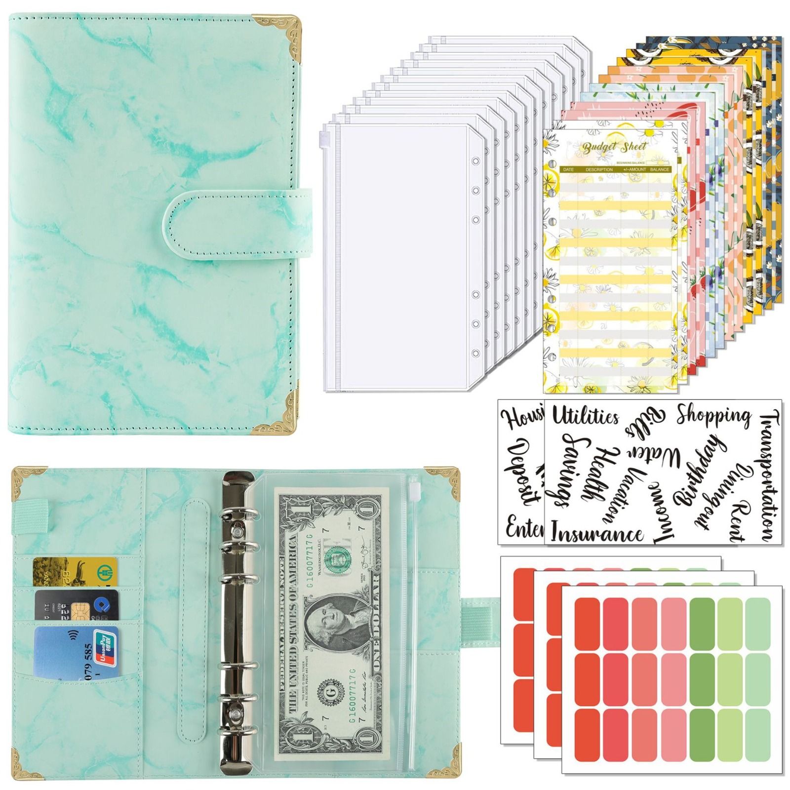 Budget binder Marble effect print