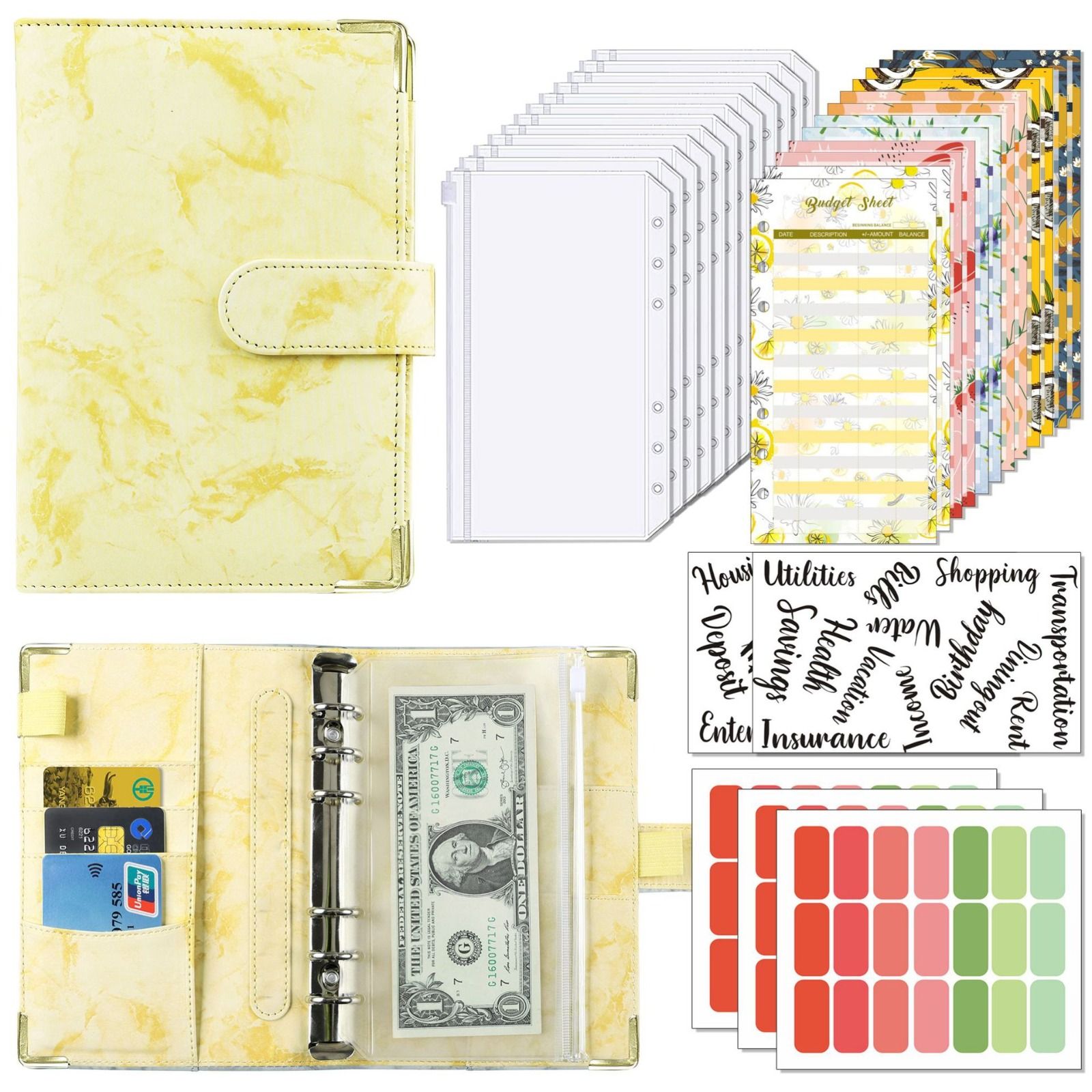 Budget binder Marble effect print