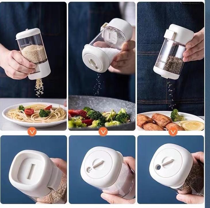 3-Way Seasoning Jar – Multi-Section Salt & Spice Shaker with Lid – Kitchen Table Organizer – Kenya