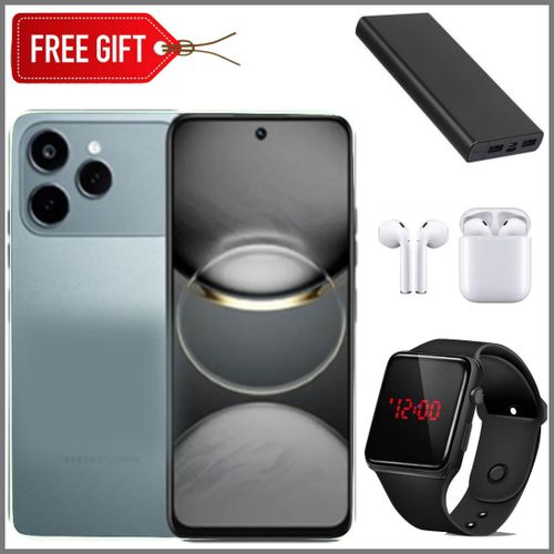 Tecno Spark 40 AI Phone 256GB + 16GB(8+8) 6.67'' Hole Screen 50MP Main Camera 8MP Front Camera 45W Super Charging 5200mAh BatterySide Fingerprint Infrared Remote Control Free Cover IP64