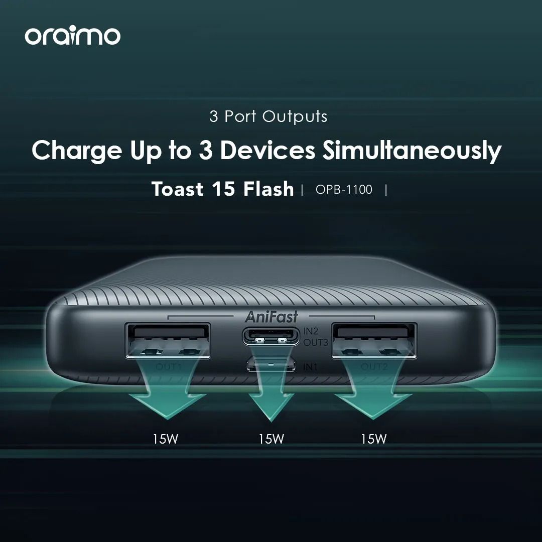 Oraimo Toast 15 Flash 10000mAh Fast Charging Power Bank