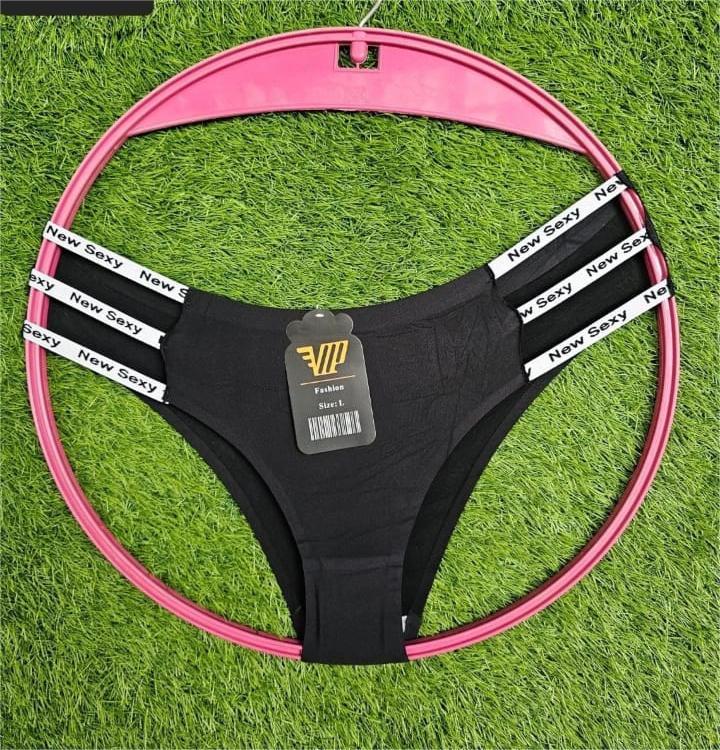 Women’s  Mid-Waist Panties – 3PCS Soft Cotton Stretch V-String with “New Sexy” Triple Strap Design | Comfortable, Breathable Everyday Lingerie