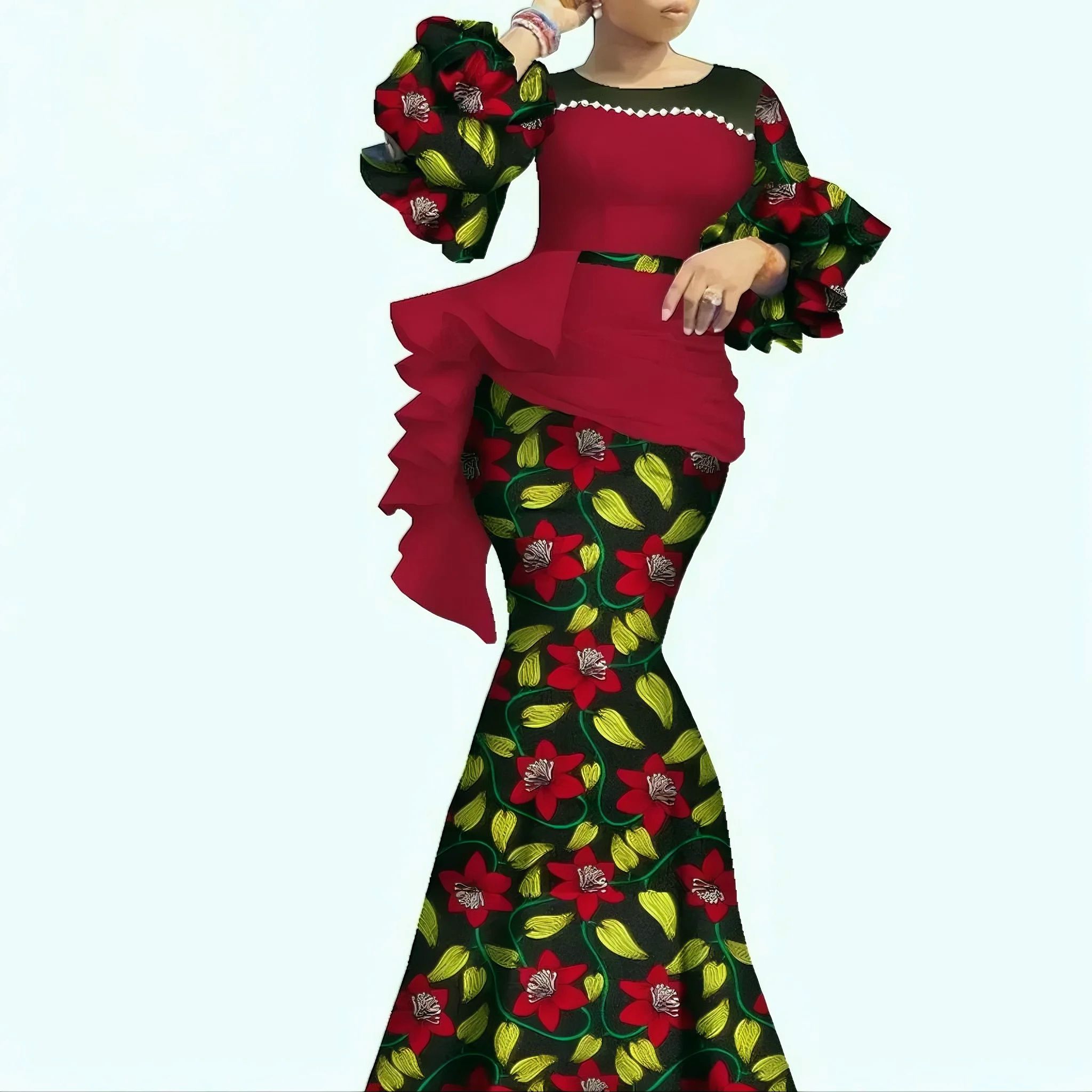High-End Bazin Riche Gown – Ideal for Banquets, Balls, Award Ceremonies, Diplomatic Events, Business Etiquette Occasions, Cultural Event Attire, Wedding Dresses & Festival Celebrations/Mavazi ya Jinai