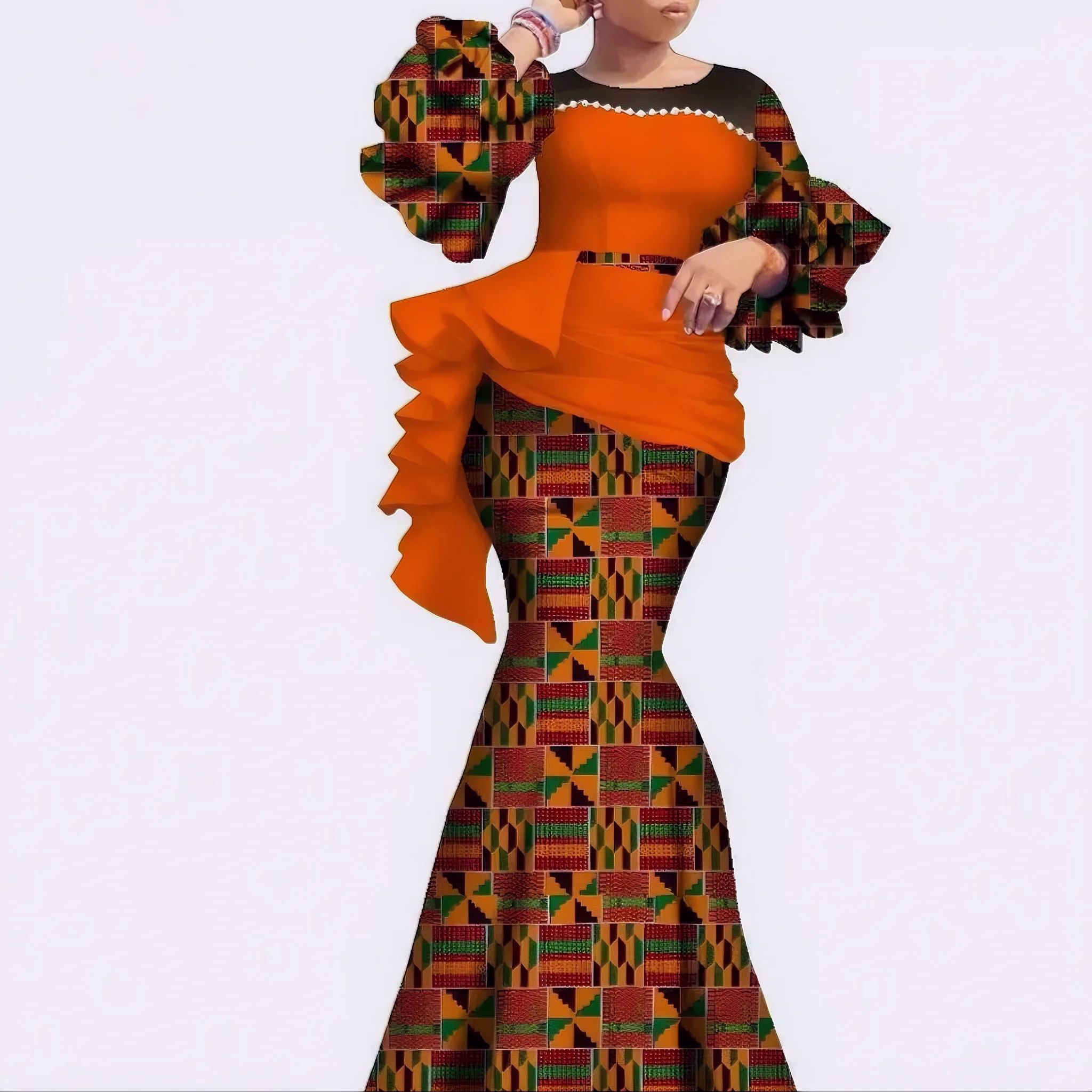 High-End Bazin Riche Gown – Ideal for Banquets, Balls, Award Ceremonies, Diplomatic Events, Business Etiquette Occasions, Cultural Event Attire, Wedding Dresses & Festival Celebrations/Mavazi ya Jinai