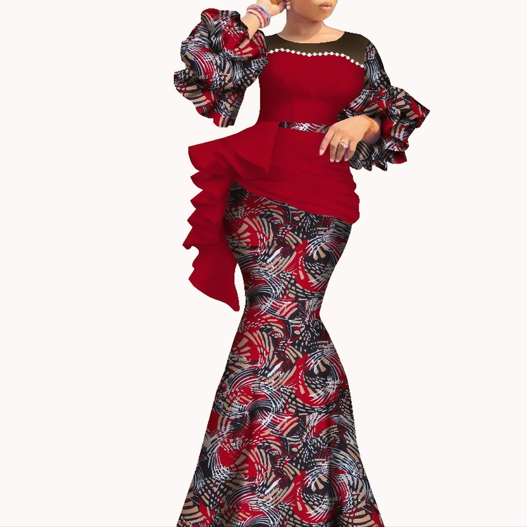 High-End Bazin Riche Gown – Ideal for Banquets, Balls, Award Ceremonies, Diplomatic Events, Business Etiquette Occasions, Cultural Event Attire, Wedding Dresses & Festival Celebrations/Mavazi ya Jinai