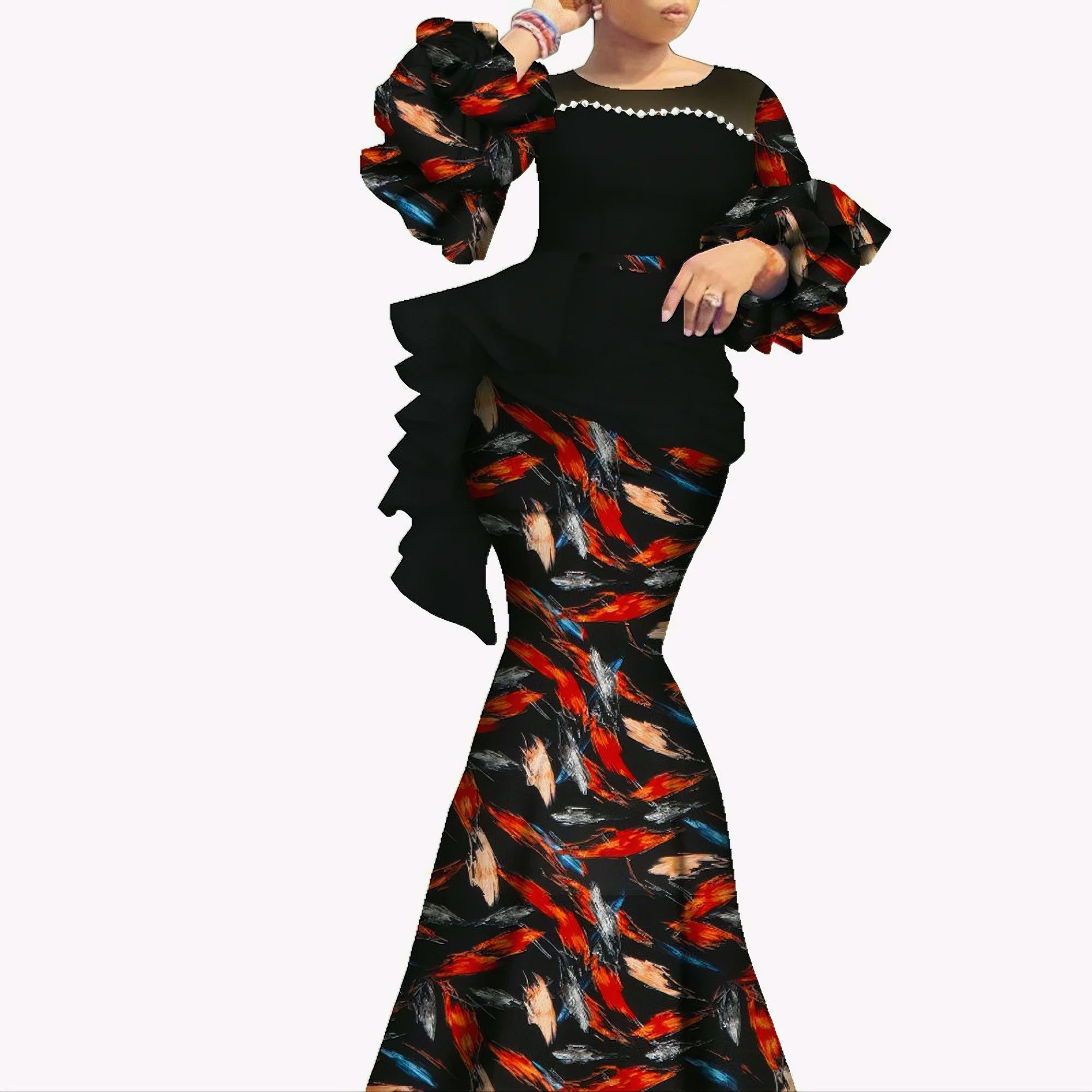 High-End Bazin Riche Gown – Ideal for Banquets, Balls, Award Ceremonies, Diplomatic Events, Business Etiquette Occasions, Cultural Event Attire, Wedding Dresses & Festival Celebrations/Mavazi ya Jinai