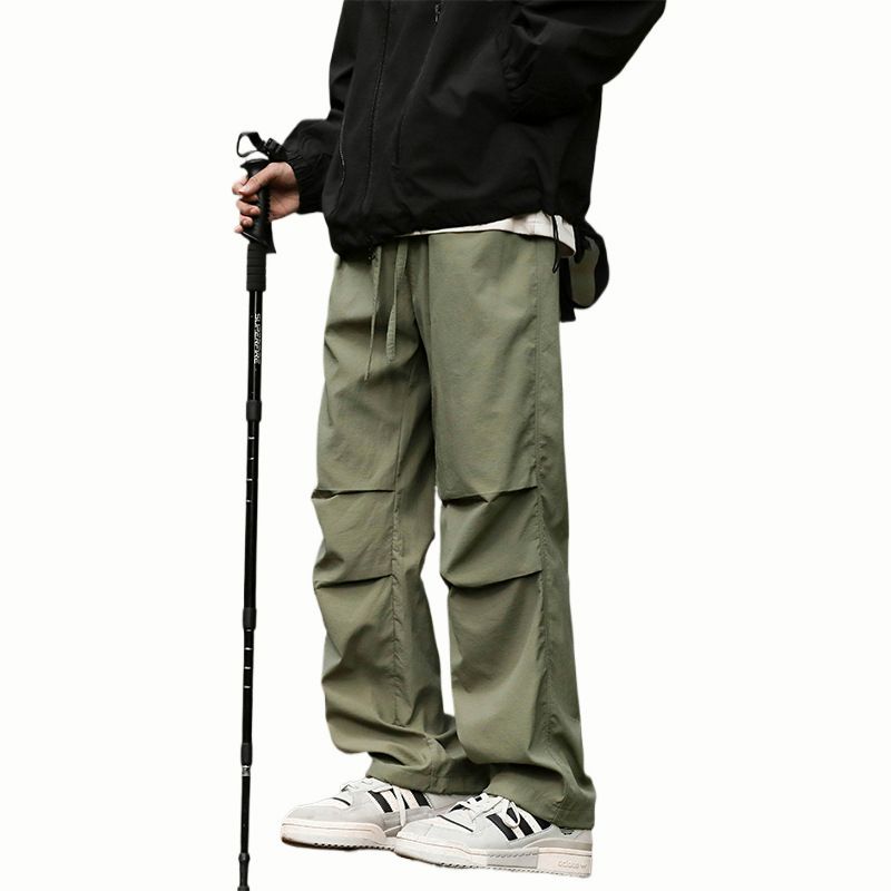Men's American-Style Cargo Casual Pants | Summer Ice Silk Lightweight Quick-Dry Trousers
Straight-Leg Wide-Leg Paratrooper Cargo Pants with Drapey Fit