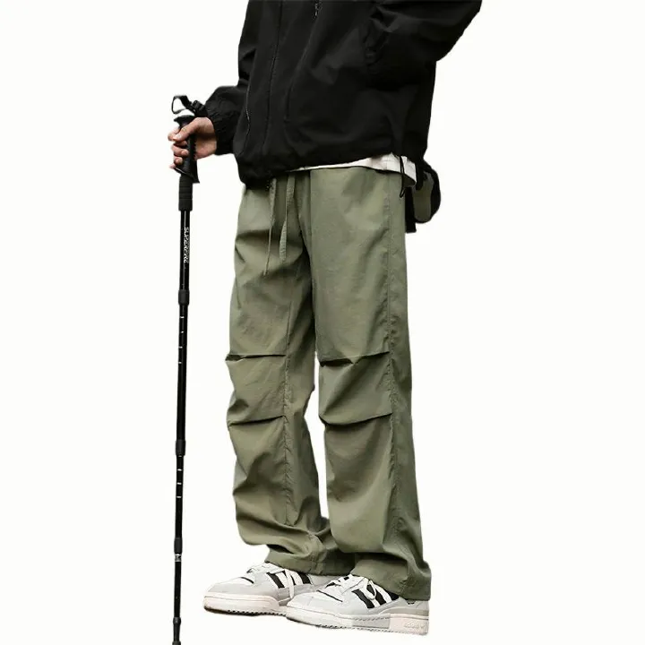 Men's American-Style Cargo Casual Pants | Summer Ice Silk Lightweight Quick-Dry Trousers
Straight-Leg Wide-Leg Paratrooper Cargo Pants with Drapey Fit