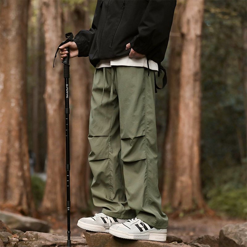 Men's American-Style Cargo Casual Pants | Summer Ice Silk Lightweight Quick-Dry Trousers
Straight-Leg Wide-Leg Paratrooper Cargo Pants with Drapey Fit