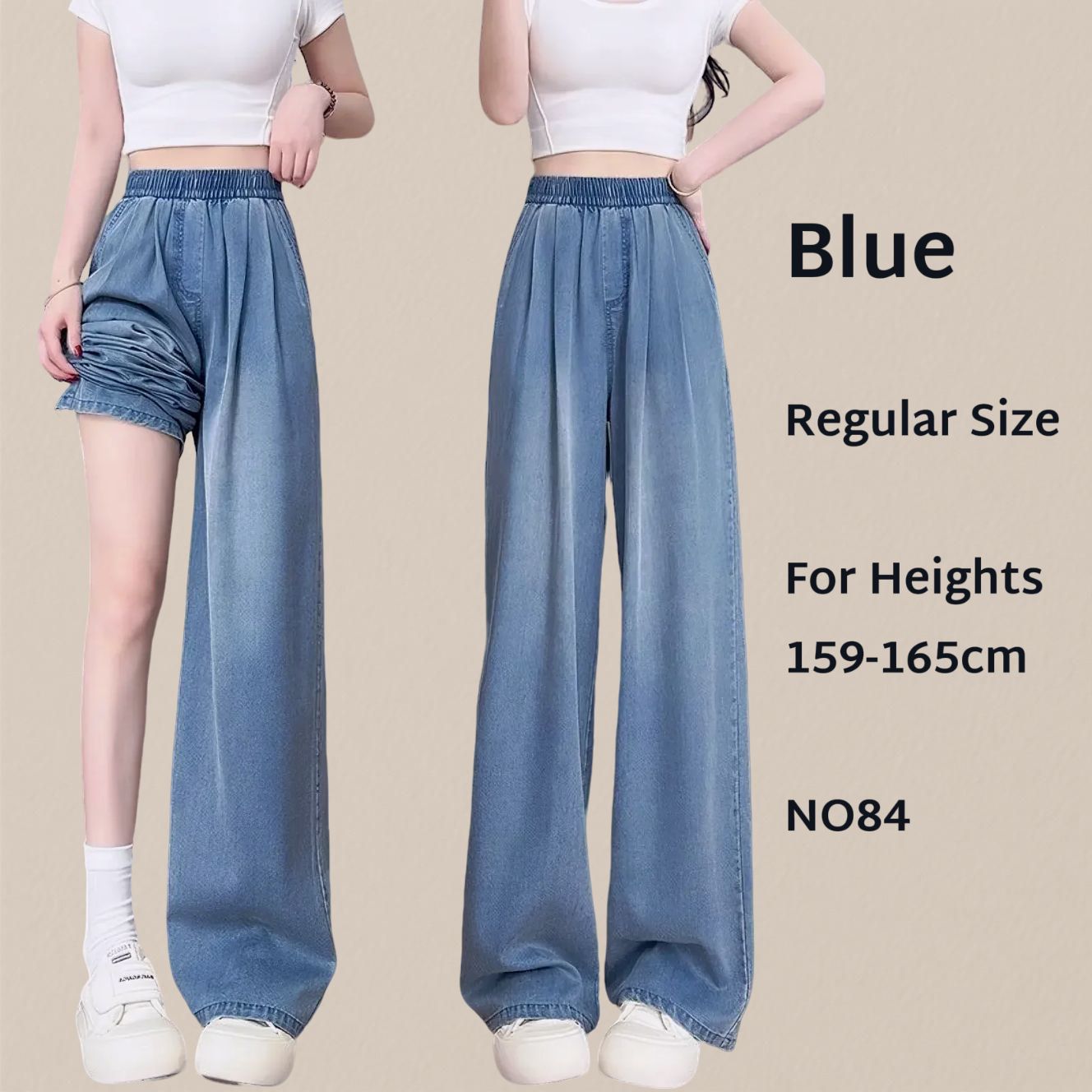 Women's Tencel Straight-Leg Jeans | Summer Lightweight High-Waist Loose Pants
Plus-Size Friendly | Slimming Drapey Ice Silk Wide-Leg Jeans for Curvy Figures