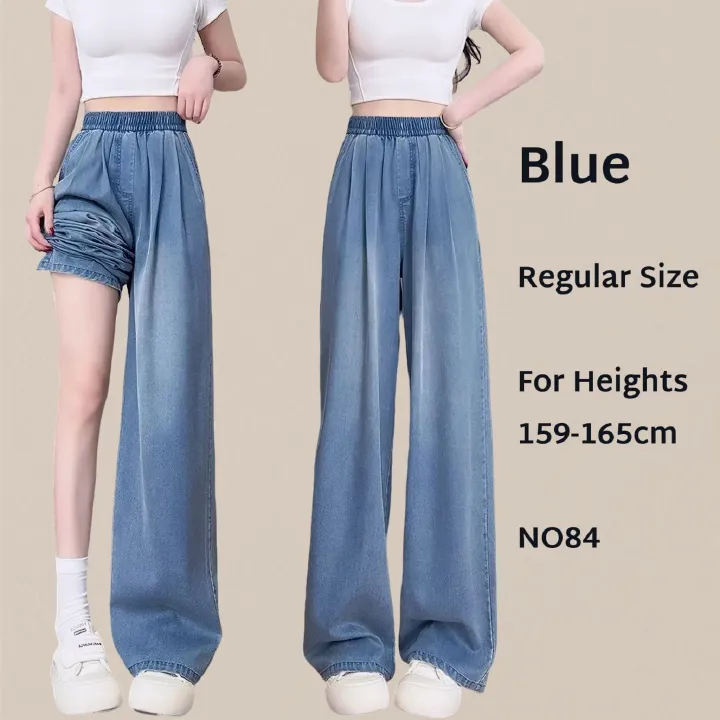 Women's Tencel Straight-Leg Jeans | Summer Lightweight High-Waist Loose Pants
Plus-Size Friendly | Slimming Drapey Ice Silk Wide-Leg Jeans for Curvy Figures