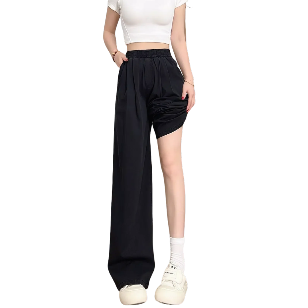 Women's Tencel Straight-Leg Jeans | Summer Lightweight High-Waist Loose Pants
Plus-Size Friendly | Slimming Drapey Ice Silk Wide-Leg Jeans for Curvy Figures