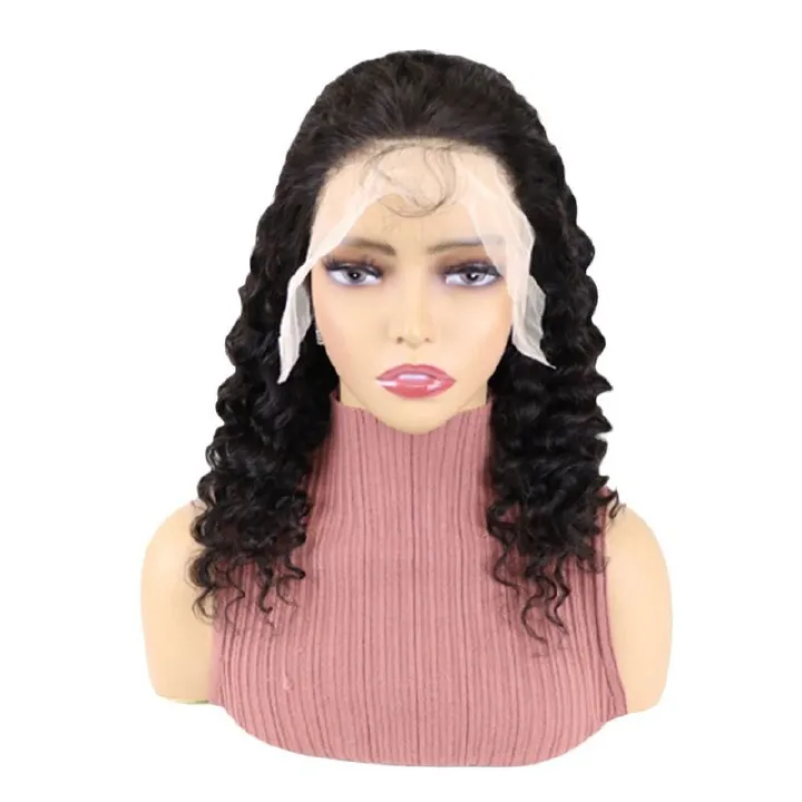 Women's Real Human Hair Wig   wig cap    Long Deep Wave   Heat Resistant & Easy to fashion Style      short & long  curls   200% density
