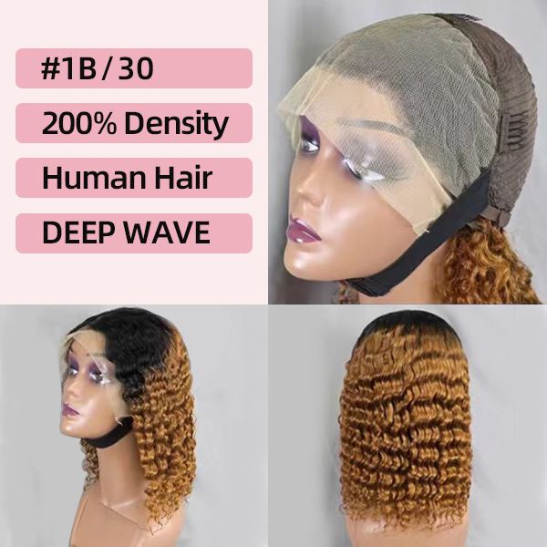Women's Real Human Hair Wig   wig cap    Long Deep Wave   Heat Resistant & Easy to fashion Style      short & long  curls   200% density