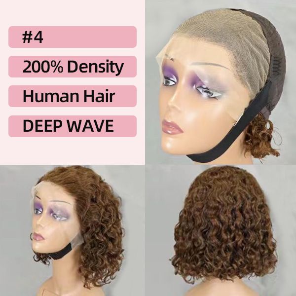 Women's Real Human Hair Wig   wig cap    Long Deep Wave   Heat Resistant & Easy to fashion Style      short & long  curls   200% density