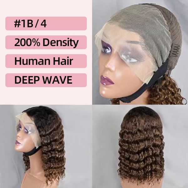 Women's Real Human Hair Wig   wig cap    Long Deep Wave   Heat Resistant & Easy to fashion Style      short & long  curls   200% density