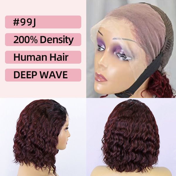 Women's Real Human Hair Wig   wig cap    Long Deep Wave   Heat Resistant & Easy to fashion Style      short & long  curls   200% density