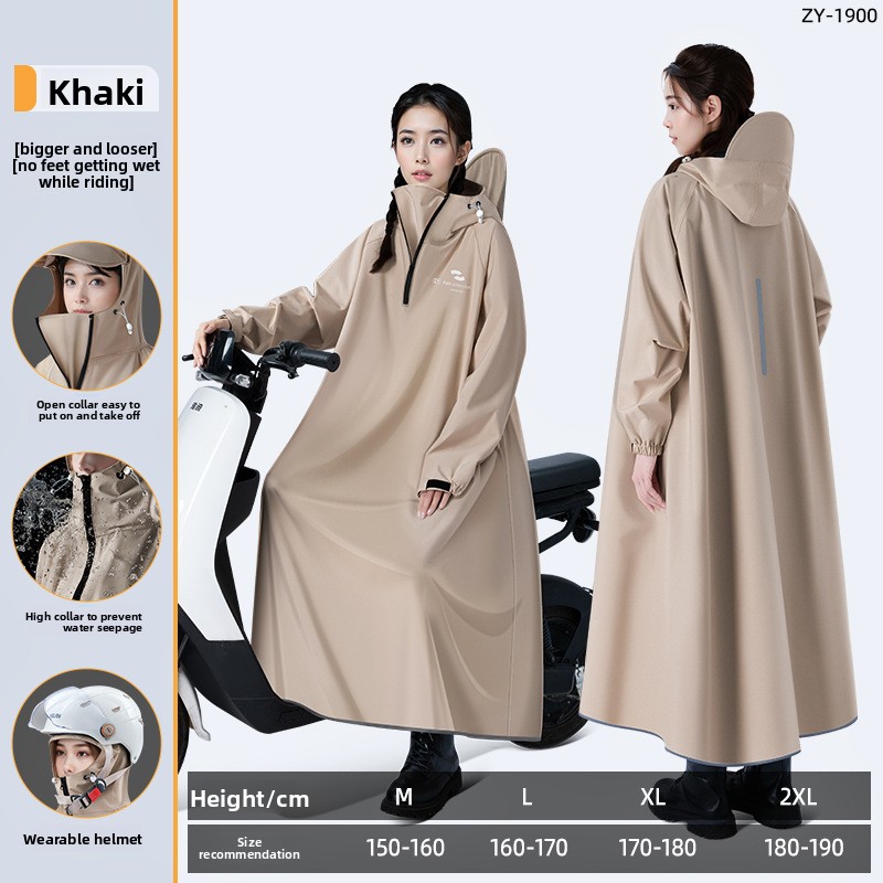 Oxford cloth thickened one-piece raincoat full-body rainproof  long-length design    Ideal for motorcycles/electric bikes and outdoor work   rain poncho  waterproof jackeket  anorak   macintosh（mac）