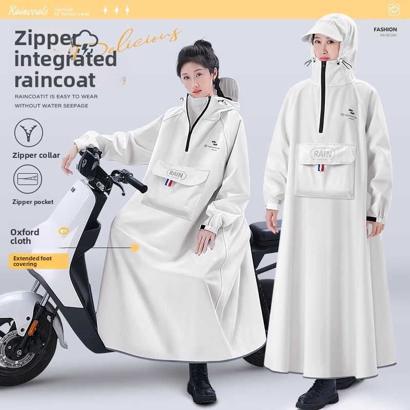 Oxford cloth thickened one-piece raincoat full-body rainproof  long-length design    Ideal for motorcycles/electric bikes and outdoor work   rain poncho  waterproof jackeket  anorak   macintosh（mac）