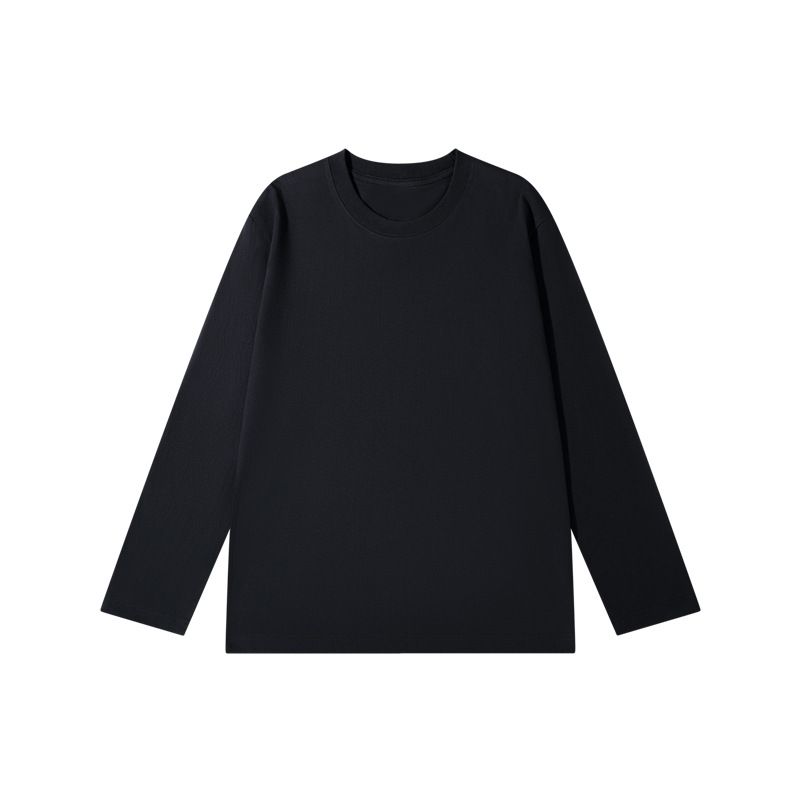 Men's 100% cotton long-sleeve T-shirt    Crew-neck top   white base layer     Autumn   lightweight   |  Yellow Bird Knit