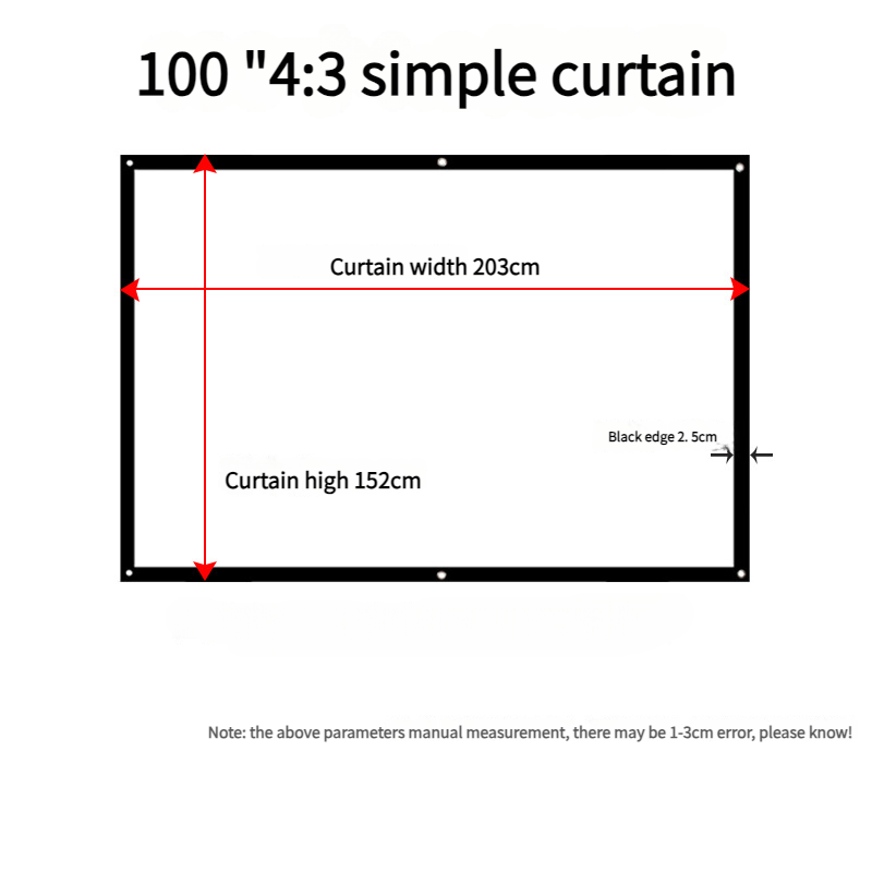 Movie Screen | Portable Folding Projection Screen | Wall-mounted Camping & Mobile Projection Cloth | Suitable for Both Indoor and Outdoor Use | 100 |120 | 150 | 180 | 200 | 300 inches Projector screen