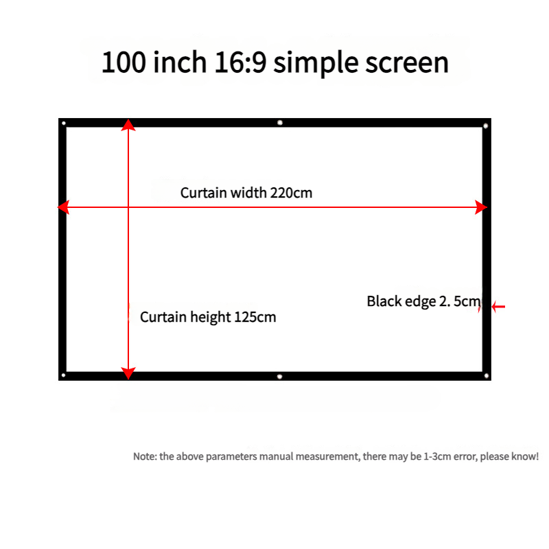 Movie Screen | Portable Folding Projection Screen | Wall-mounted Camping & Mobile Projection Cloth | Suitable for Both Indoor and Outdoor Use | 100 |120 | 150 | 180 | 200 | 300 inches Projector screen