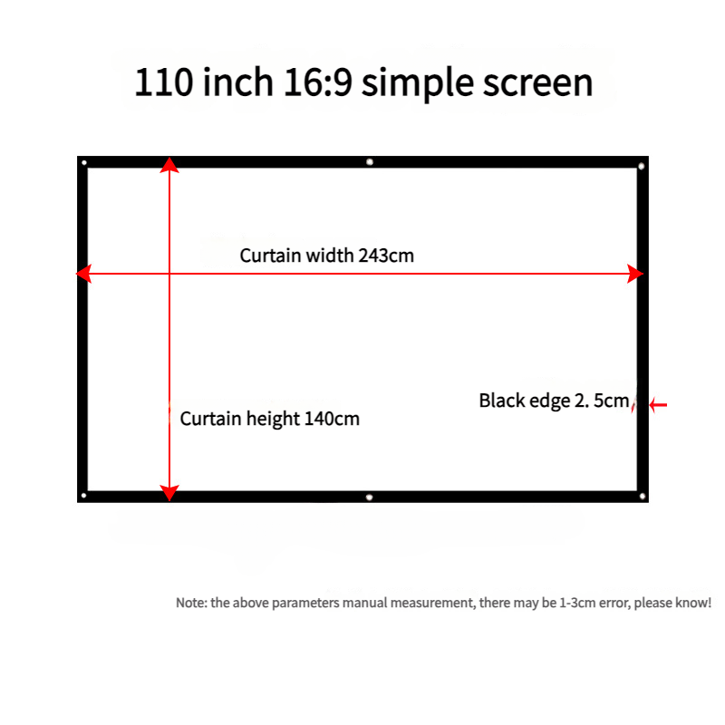 Movie Screen | Portable Folding Projection Screen | Wall-mounted Camping & Mobile Projection Cloth | Suitable for Both Indoor and Outdoor Use | 100 |120 | 150 | 180 | 200 | 300 inches Projector screen