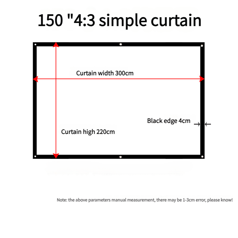 Movie Screen | Portable Folding Projection Screen | Wall-mounted Camping & Mobile Projection Cloth | Suitable for Both Indoor and Outdoor Use | 100 |120 | 150 | 180 | 200 | 300 inches Projector screen