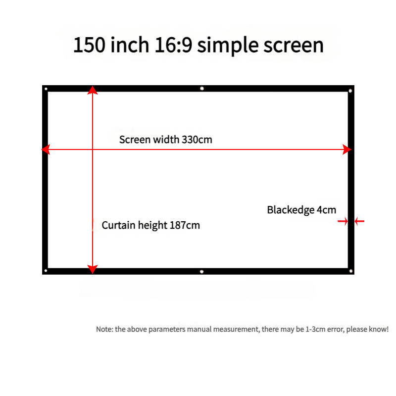 Movie Screen | Portable Folding Projection Screen | Wall-mounted Camping & Mobile Projection Cloth | Suitable for Both Indoor and Outdoor Use | 100 |120 | 150 | 180 | 200 | 300 inches Projector screen